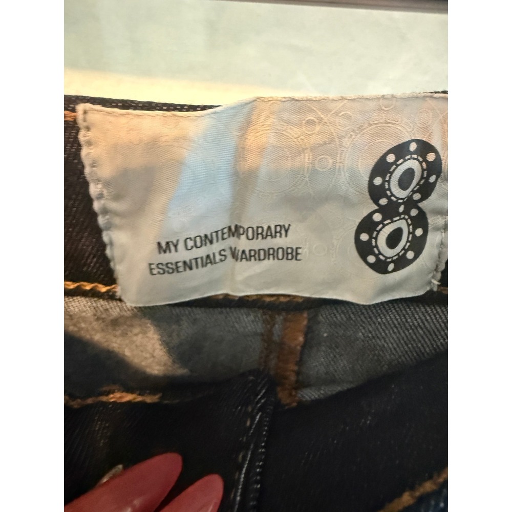 8 by YOOX Wide Leg Jeans Indigo Blue High Waist Made in Italy Size 29 - Picture 3 of 7